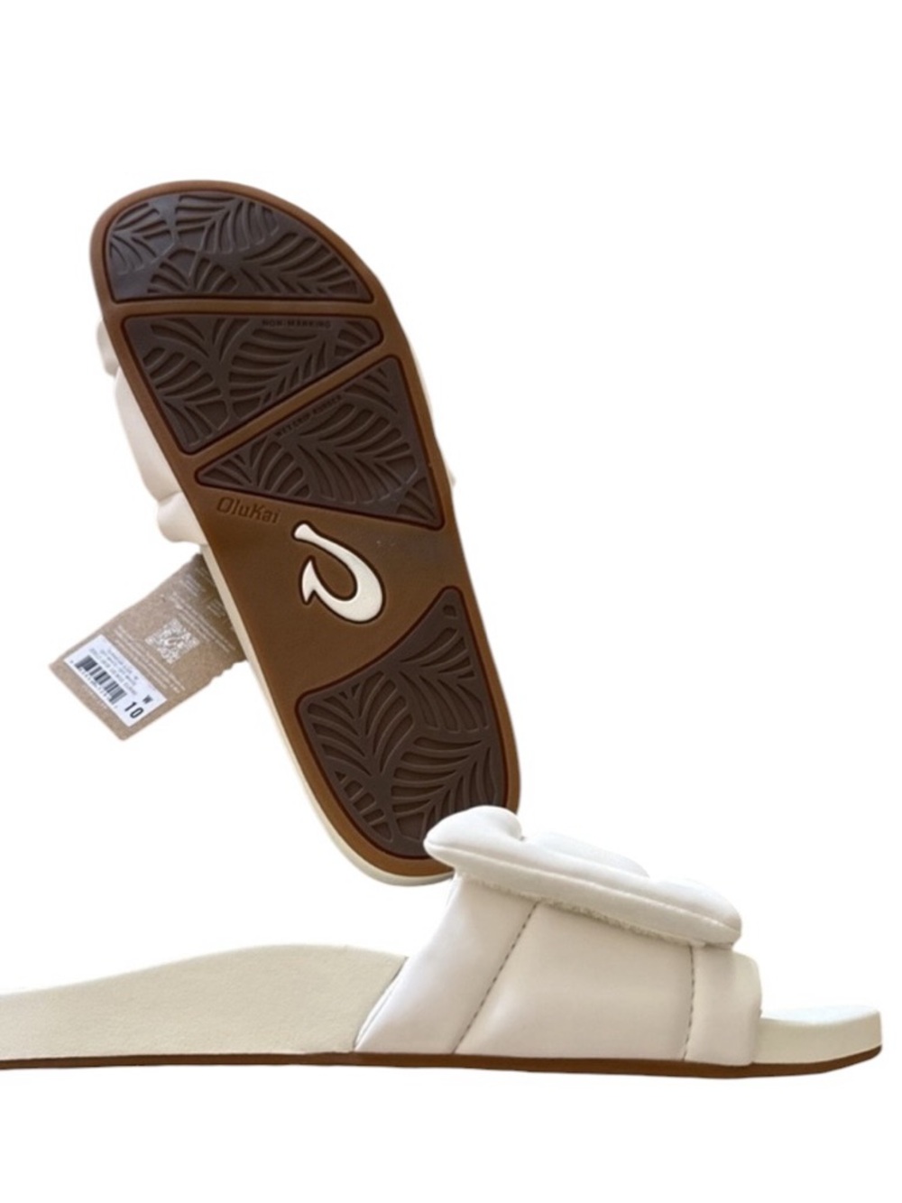 Olukai Sunbeam Slide Comfort Beach Sandals Off-White Women's Size 10 NWT - Picture 4 of 6